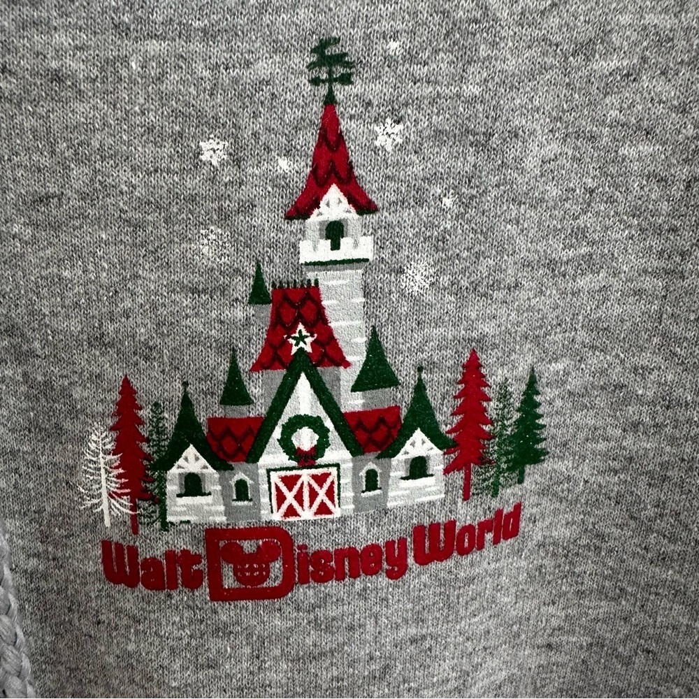 Disney Parks 2019 Holiday "We Bring the Merry" Gray Zip Up Hoodie - Medium - Picture 4 of 8